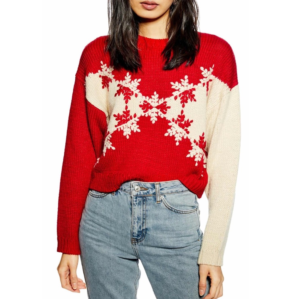 ❄️Topshop xmas snowflake chevron sweater